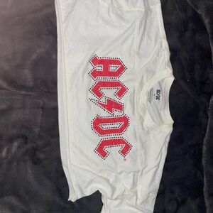 AC/DC White Crop Top